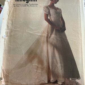Vintage Christos silk wedding gown with embroidery